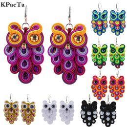 Earrings KPacTa 2021 vintage Owl Bird Earrings French Clip Hoops Fashion Earrings For Women Tassel Earrings Soutache Jewellery Party Gift