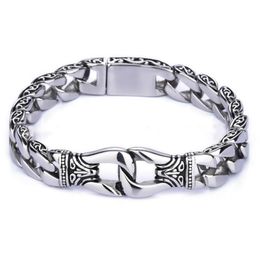 Bangle Fashion New Stainless Steel Charm Bracelet Men Vintage Totem Mens Bracelets Cool Male Jewelry Jewellery Armband