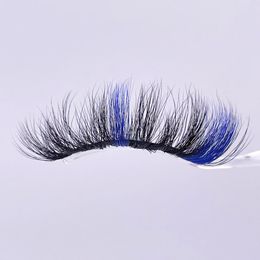 Fluffy 25MM Faux Mink Eyelashes Coloured Lashes Pink White Red Blue 5D Mink False Eyelash Supplies Makeup Tools