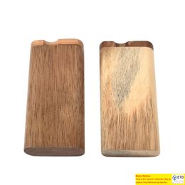 Smoking Natural Wood Dugout Ceramic One Hitter Pipe Storage Case Box Portable Innovative Design Protective Cigarette Holder