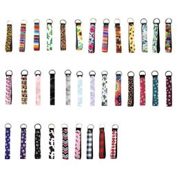 Party Favor Neoprene Wristlet Keychains Lanyard Fashion Long Printing Keychain Decorative Pendant For Girls Drop Delivery Home Garde Dh4Op