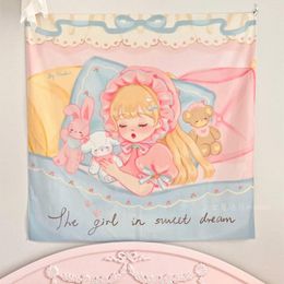 Tapestries Background Wall Decoration Tapestry Home Cute Cartoon Bedroom Dormitory Net Red Anchor Cloth