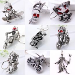 Keychain For Men Skull Zombie Undead Snare Scary Fashion Funny Cute Cartoon Car Bag KeyRing Jewellery Gift