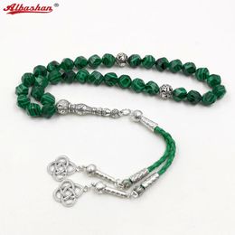 Bracelets Tasbih Diamond malachite stone 33 45 66 99 Beads Bracelet Misbaha Muslim prayer beads Eid Gift arabic Design islamic rosary
