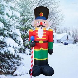 Christmas Decorations 2.4m Giant Air Inflatable Nutcracker Dolls LED Light Up Decor Year Party 2023 Santa Claus Outdoor Garden