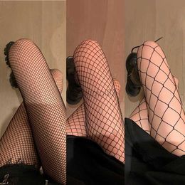 Socks Hosiery Sexy Womens Long Fishnet Thigh Long Socks Fishnet Pantyhose Tights Female Summer Legging Stocking Y23