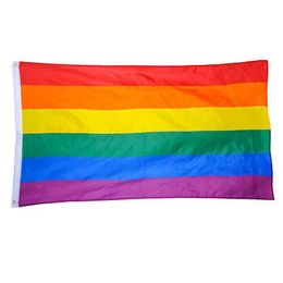 Banner Flags Polyester Rainbow Flag Large LGBT Pride Flag Outdoor Banner Party Supplies Hanging Flag Banner Pride Peace Flags (60*90cm) G230524