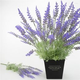 Decorative Flowers Artificial Romantic Provence Lavender Flower Plastic Grain Plants Home Shop Decor