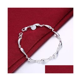 Chain Sterling Sier Plated Fl Water Drop Link Bracelet Gssb209 Fashion 925 Plate Jewelry Bracelets Delivery Dhazm
