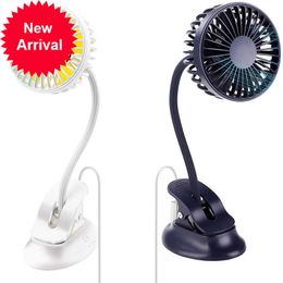 New Portable Mini Clip Stroller Fan 3 Speeds Settings Flexible Bendable Usb Rechargeable Battery Operated Quiet Desk Fan For Home Of