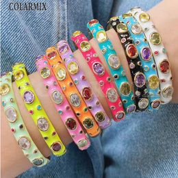 Bangle 5 Pcs Crystyle Enamel Bangle Crystal Gift Bracelet Fashion Jewellery Summer Colour bangle Jewellery 40028