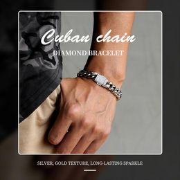 Bracelets 2022 New Hip Hop Jewellery Fashion Miami Cuban Chain Bracelet Men's Iced Out Diamond Bracelet Gift For Man Bracelet