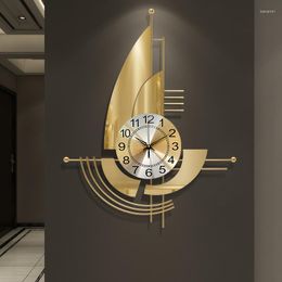 Wall Clocks Elegant Nordic Clock Metal Gold Modern Design Luxury Creativity Office Personality Horloge Home Decor Klok
