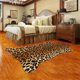 Carpets Imitation Animal Skin Carpet Non-slip Cow Zebra Striped Area Rugs Tiger Cowhide Faux Home Living Room Bedroom Floor Mat