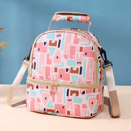 Backpacking Packs Insulated Double Layer Baby Backpack Travel Picnic Portable Food Handbag Mom Care Heat Cooler Lunch Bag P230524