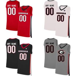 Custom Georgia jerseys men college white red black Grey us flag fashion Customise university basketball wear adult size stitched jersey