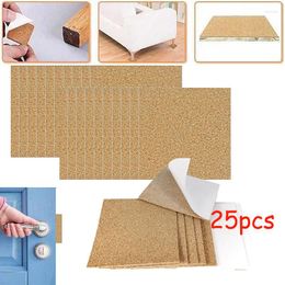 Table Mats 25Pcs Self-adhesive Cork Pad Square Single-sided Adhesive Soft Ceramic Cup For Home Office Kitchen 100 2mm