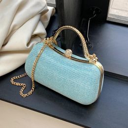 Evening Bags Summer For Women Sac A Main Designer Handbags Vintage PU Leather Shoulder Box Ladies Totes Bag With Mental Handle Bolso