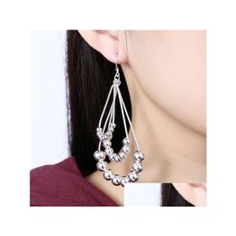 Dangle Chandelier Womens 925 Sier Earring Gift Three Lines Beaded Sterling Plate Earrings Gsse189 Drop Delivery Jewelry Dhdtb