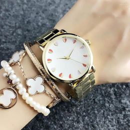 Wristwatches Brand Wrist Watches Women Girl Ladies Style Quartz Casual Steel Metal Band Clock Fo04