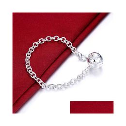 Charm Bracelets Sterling Sier Plated Drop Ball Bracelet Gssb043 Fashion 925 Plate Jewellery Delivery Dha4D