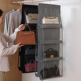 Storage Bags Handbag Artifact Home Wardrobe Backpack Organizer Waterproof Hanging Bag Lattice Wall Shelf Accessories