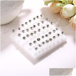 Stud Earrings 20 Pairs/Set White Mixedcolor Crystal Rhinestone Fashion Jewellery For Women Kit Pack Lots Brincos Drop Delivery Dhgarden Dhobc