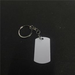 sublimation Aluminium new rectangle blank keychains hot transfer printing key ring material two sides can printed