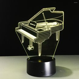 Night Lights Power Bank Usb Led Piano 3d Lamp Touch Remote Switch Light Battery Powered