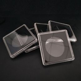 Plastic Square Coin Holder Capsules Container Coin Transparent Gaine Small Round Coin Collection Boxes Display