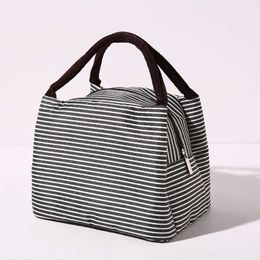 Backpacking Packs Fashion stripe cooler Women's Convenient lunch Waterproof and insulated food bag P230524