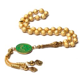 Clothing Gold Tasbih rosary hematite stone islam muslim prayer beads 33 sibha misbaha