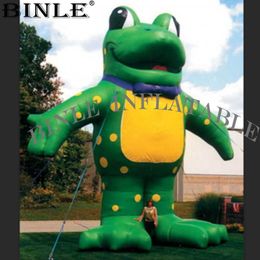 Advertising giant inflatable frog balloon with red or yellow belly standing cartoon model for outdoor display