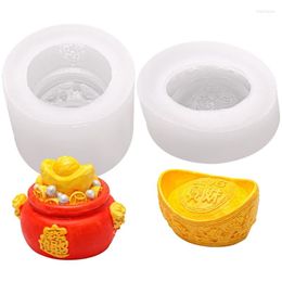 Baking Moulds Treasure Bowl/Gold Ingot Shaped Silicone Hand-Making Soap Molds Candle Mould Dessert Mousse Hand Making Gadget
