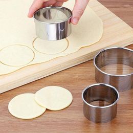 Baking Moulds 3pcs/set Biscuit Mould Set Stainless Steel Fondant Cutter Home Kitchen Pastry Dumpling Skin Cookie Bakeware