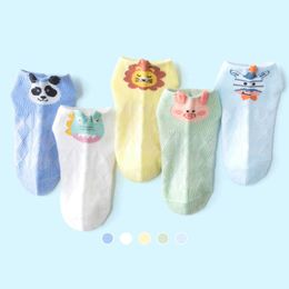 Socks 5 pairs/batch of summer children's cotton cute cartoon fashion website 2023 spring 1-12 year old children teenagers boys and girls baby socks G220524