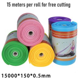 New 15m Long Fiess Resistance Workout Equipment Yoga Elastic Band Gym Strength Training Bands Pilates Crossfit Women Weight Training Sport Pull Rope