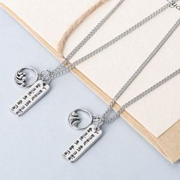 Pendant Necklaces LIVVY Silver Colour Rectangle English Letter A Solemn Pledge Of Love Necklace For Women Couple Fashion Jewellery Gifts