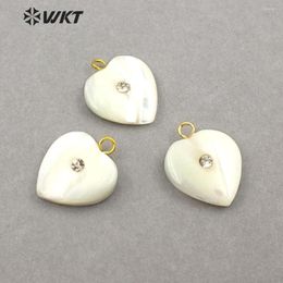 Pendant Necklaces WT- JP093 Sweet Romantic Elegant White Heart-shaped Shell Natural Scallop Ladies Make Necklace Accessories
