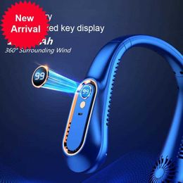 New Portable Neck Fan Hanging Air Cooler Electric Fans Bladeless Rechargeable Ventilador Cooling Fans Neckband Outdoor Travel