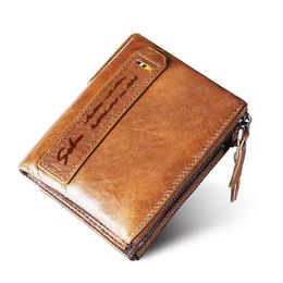 Wallets SOBU Wallet Men Genuine Leather Short Vintage Cow Coin Purse Casual Standard Card Holders