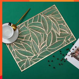 New 1 Piece Placemat Pvc Oil-proof Heat Insulation Non-slip Hollow Leaf Western Table Mat Dining Table Decoration Home Kitchen