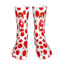 Men's Socks Red Dots Yayoi Kusama Inspired Items Sock Men Women Polyester Stockings Customizable Funny