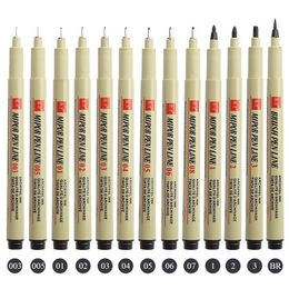 Markers 1 3 pcs Pigment Liner Micron Pen Neelde Drawing Manga Brush Art Waterproof Fineliner Sketching Stationery 230523