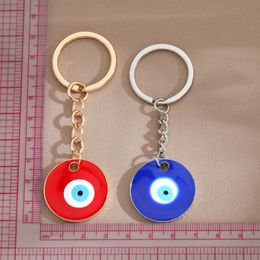 Gold Silver Turkish Evil Eye Keychain Keyring Women Men Enamel Lucky Blue Eye Bag Car Box Phone Charm Key Ring