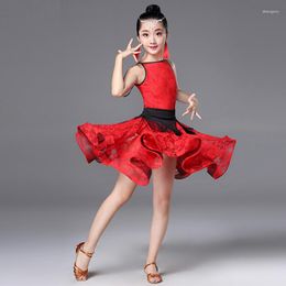 Stage Wear Latin Dance Dress Summer Profession Child Kids Competition Salsa Tango Ballroom Dancing Practice Dancewear