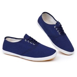 Casual Sports Shoes Canvas Shoes Lace-up Men men White Blue Trainers Sneakers