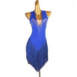 Stage Wear Latin Dance Women's Customized Sexy Sleeveless Neck Hanging Heavy Industrial Costume ChachaTango