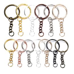 50Pcs Metal Blank Keyring Keychain Split Ring Keyfob Key Holder Rings Women Men DIY Pendants Jewelry Making Accessories