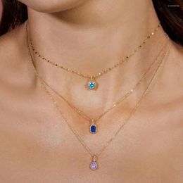 Pendant Necklaces Elegant Colourful Zircon Necklace Perfect For Business Formal Events Sophisticated Jewellery Women